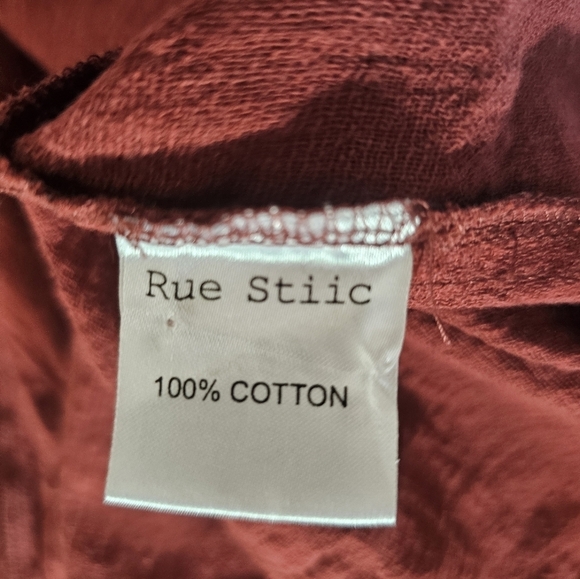 Rue Stiic Cardigan 100% Cotton Burgundy Medium Y2k Bow Tie Front  NWT - Picture 8 of 8